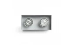 Agate II Takspotlight Borstad aluminium 2xGU10