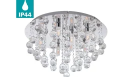 Almonte Kristallplafond 50cm G9 LED 3000K 8x3W Krom IP44