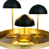 Along Uppladdningsbar Bordslampa 12/20cm 3 styck + Bricka Svart/Mässing