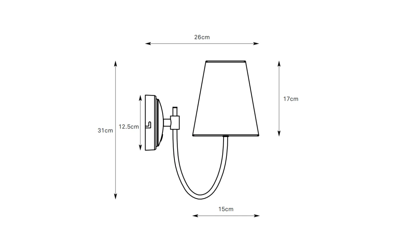 Amar Vägglampa Svart/Beige