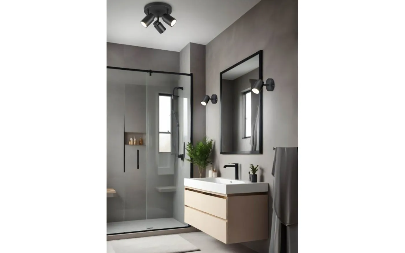 Angelo H2O Spotlight 3-delad GU10 mattsvart IP44