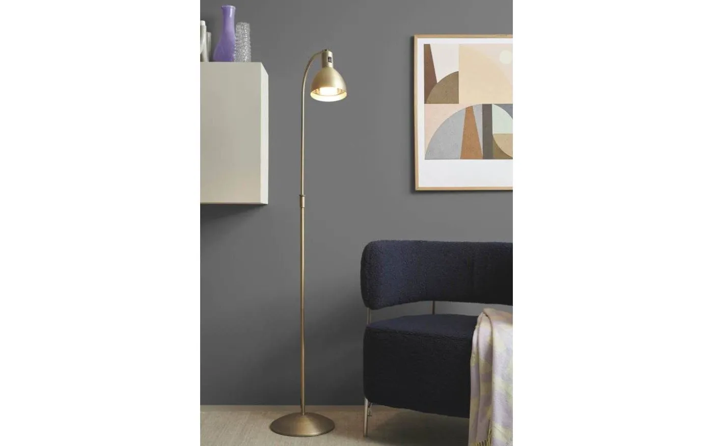 Angora Golvlampa 150cm Antikmässing