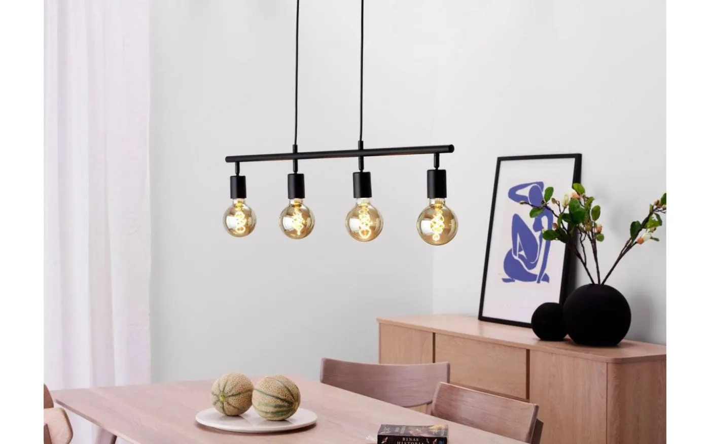 Arc Taklampa 88cm 4L Svart