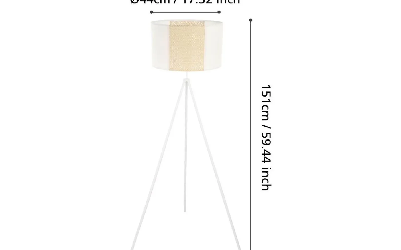 Arnhem Golvlampa 151cm Vit/Beige