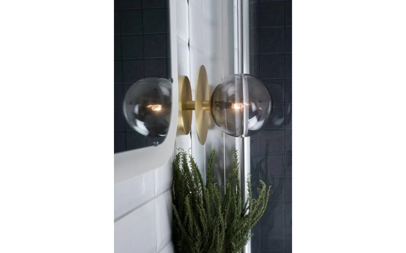 Art Deco Badrumslampa Mässing/Rök IP44