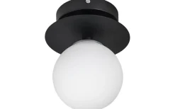 Art Deco Plafond/Vägglampa 24cm Svart/Vit IP44