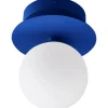 Art Deco Vägglampa/Plafond Blå/Vit IP44