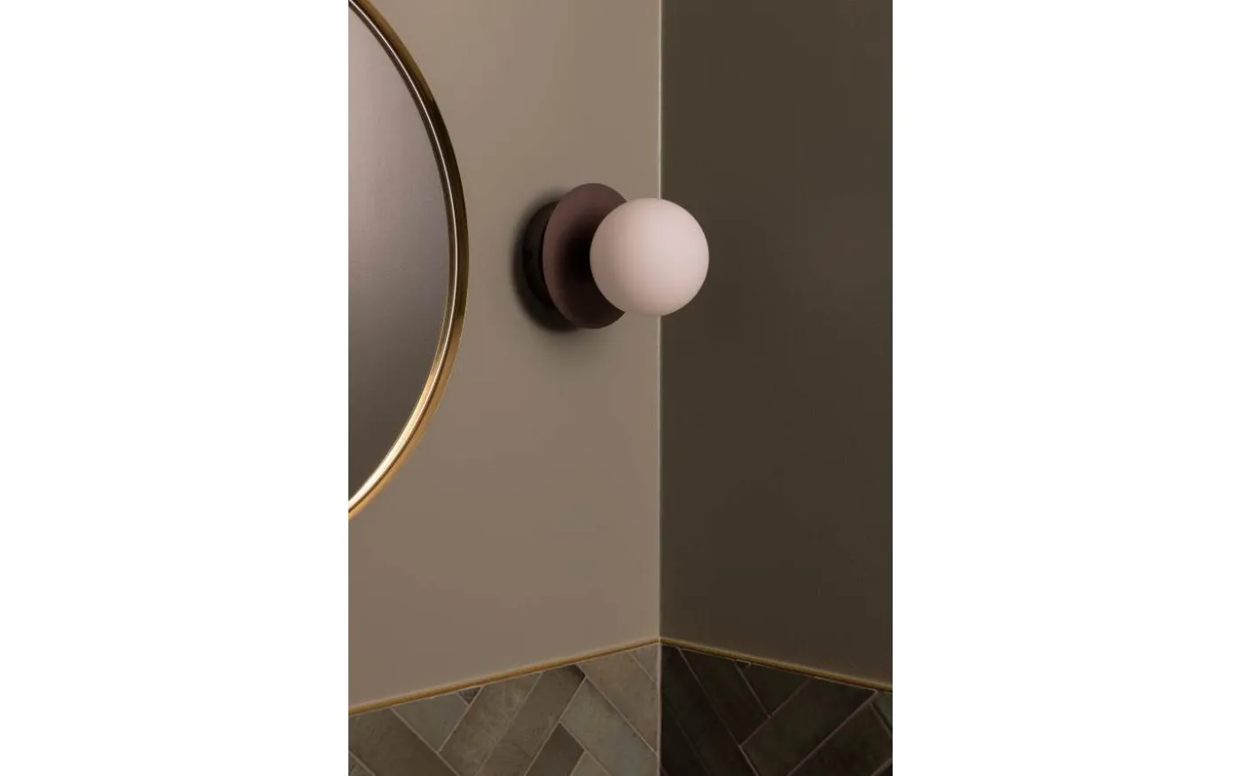 Art Deco Vägglampa/Plafond Bronze/Vit IP44