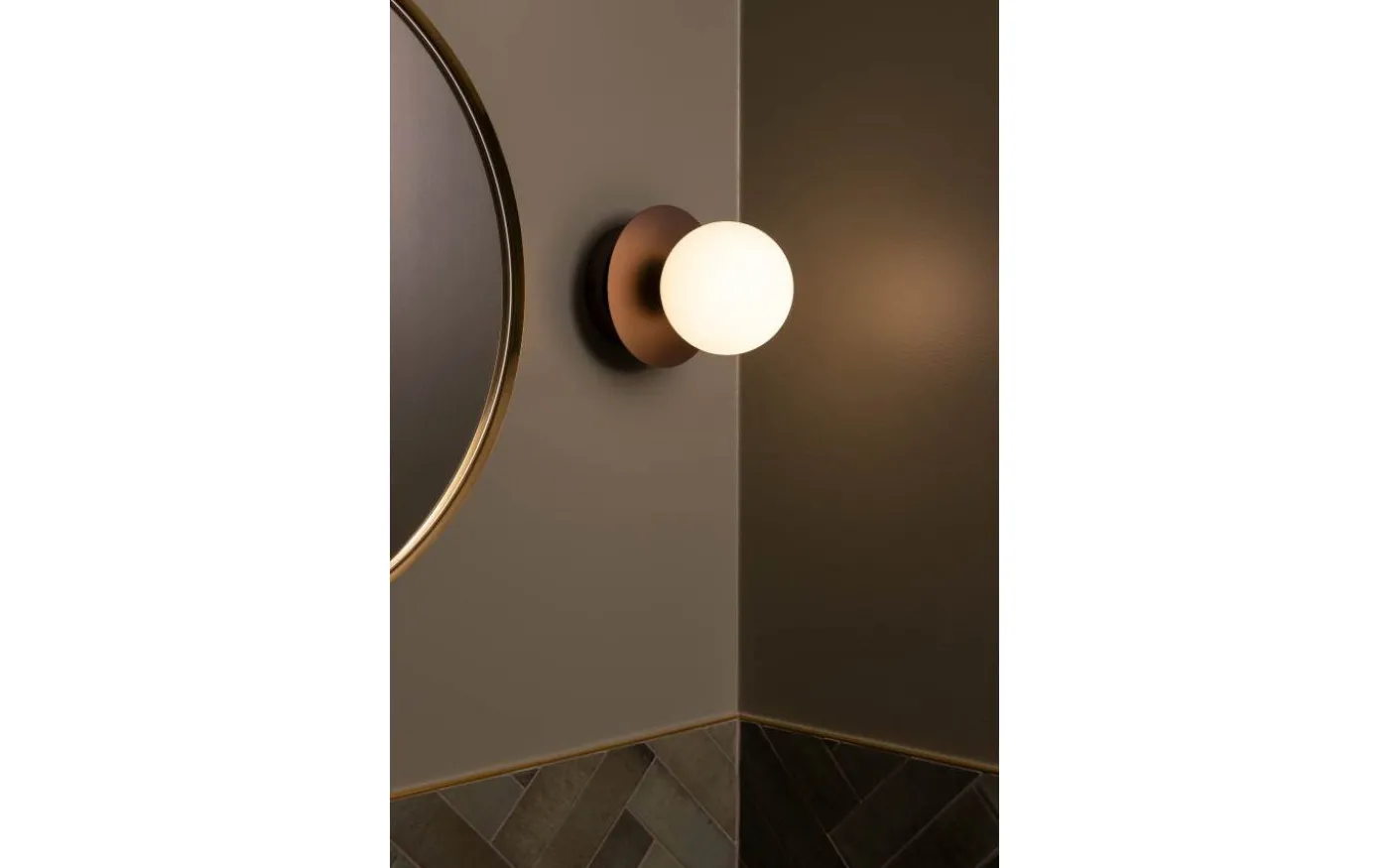 Art Deco Vägglampa/Plafond Bronze/Vit IP44