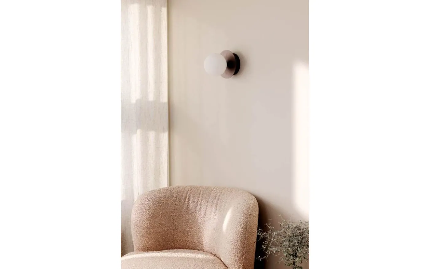 Art Deco Vägglampa/Plafond Bronze/Vit IP44