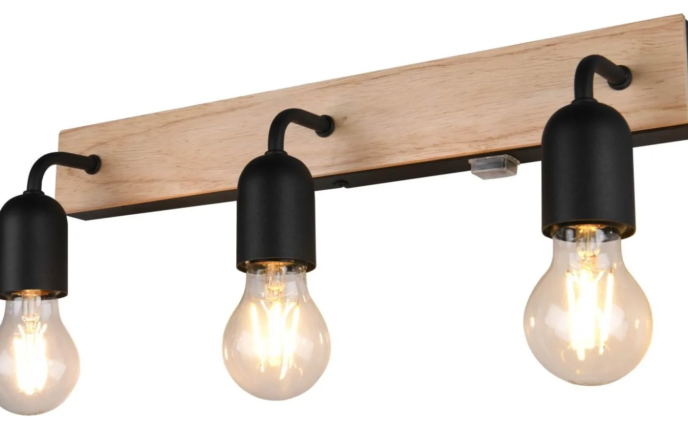 Arturo H2O Vägglampa 3-delad E27 trä/matt svart IP44