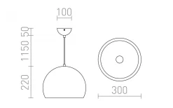 Aston Taklampa Krom 30cm E27
