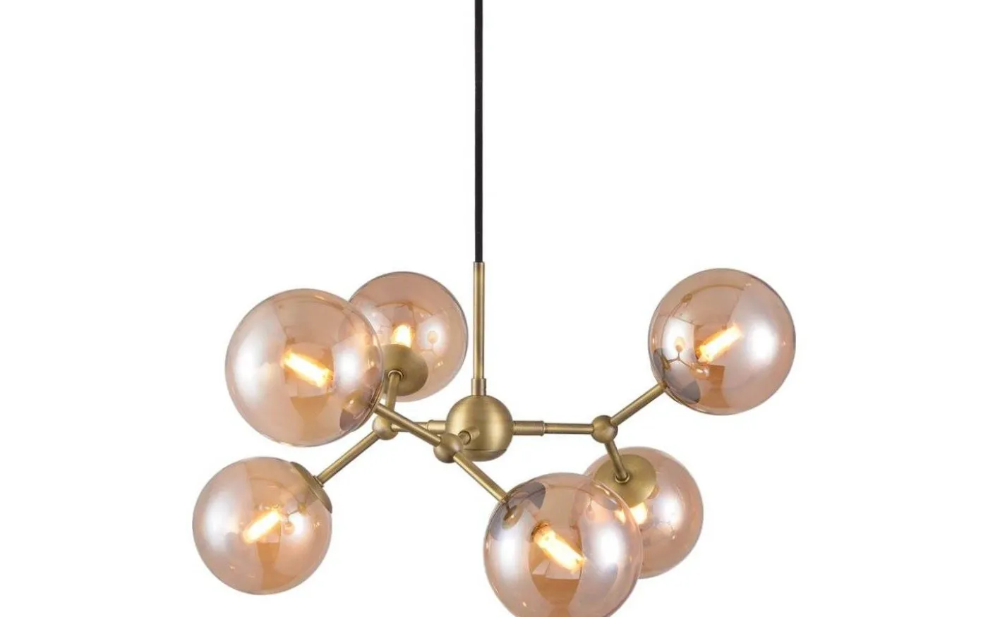 Atom Taklampa 57cm Antik Mässing/Amber