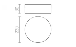 AWe Plafond 23cm Matt Nickel 14W LED 3000K IP44