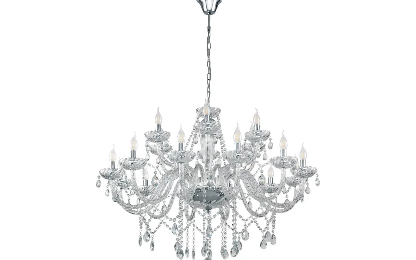 Basilano Kristallkrona 18-Arm 100cm Krom