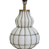 Beatrice Lampfot 50cm Vit/Mässing