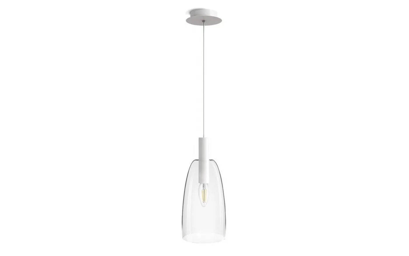 Bellini Glaspendel 15cm Vit/Glas