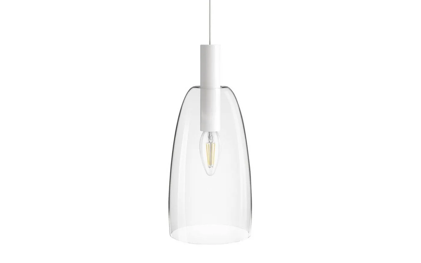 Bellini Glaspendel 15cm Vit/Glas