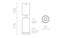 Bogard Takspotlight Matt nickel LED 5W 3000K