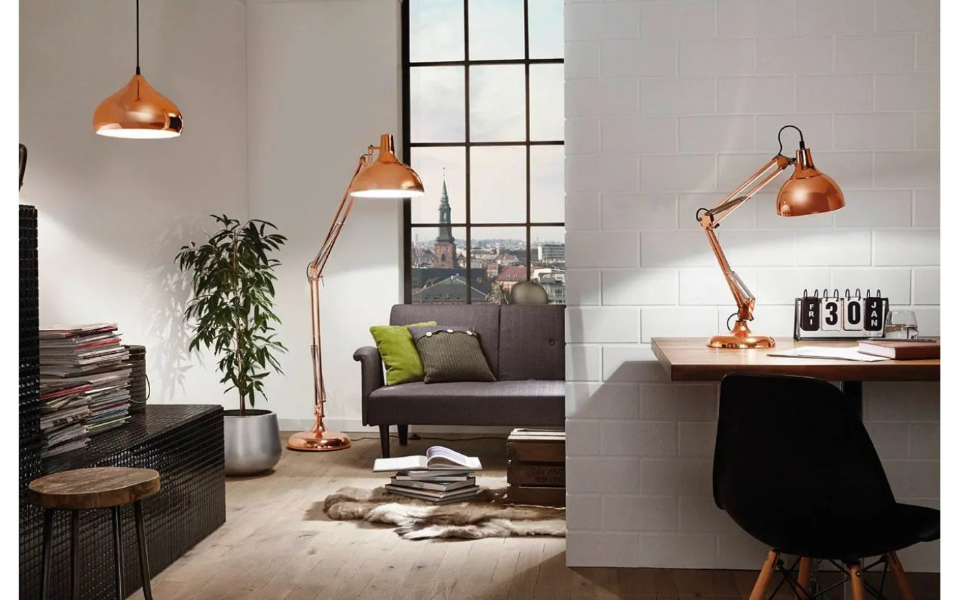 Borgillio Golvlampa 190cm Koppar