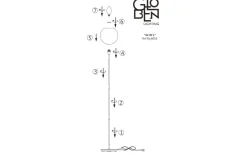 Bowl Golvlampa 150cm E27 Svart/Klar