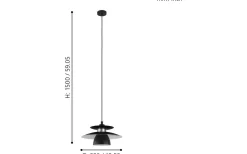 Brenda Taklampa 32cm Svart