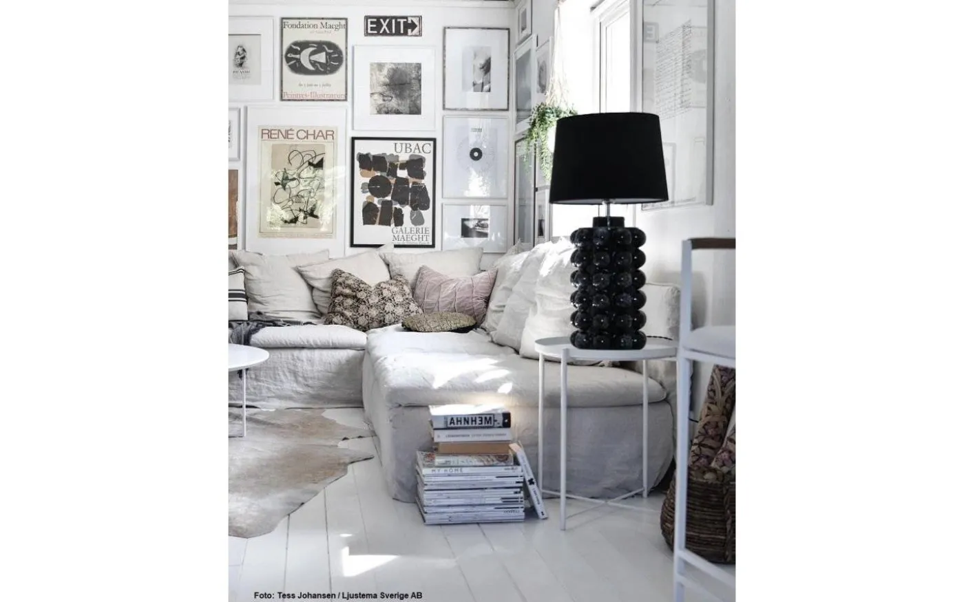 Bubbels Lampfot 49cm Black Marble