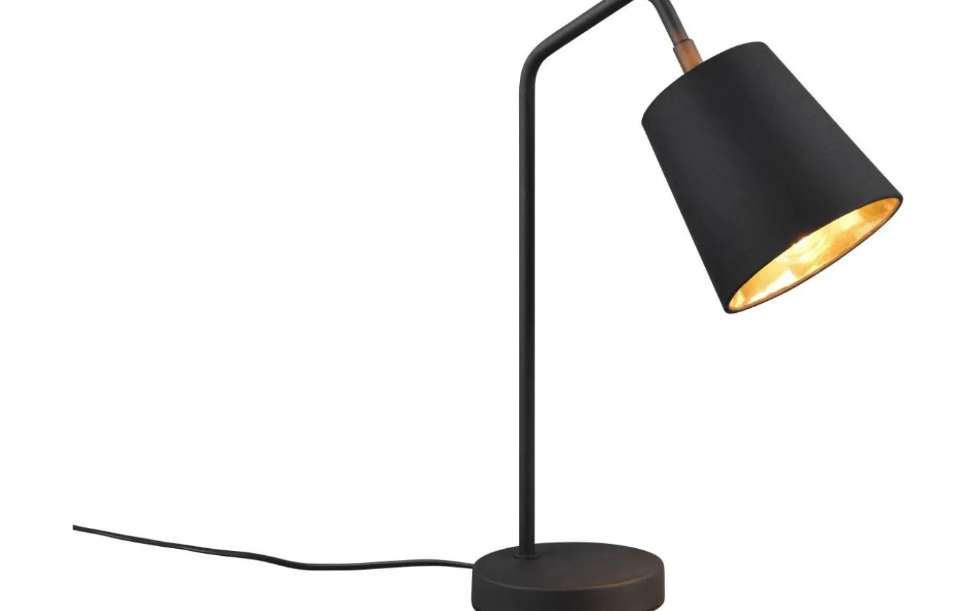 Buddy Skrivbordslampa E27 matt svart/guld