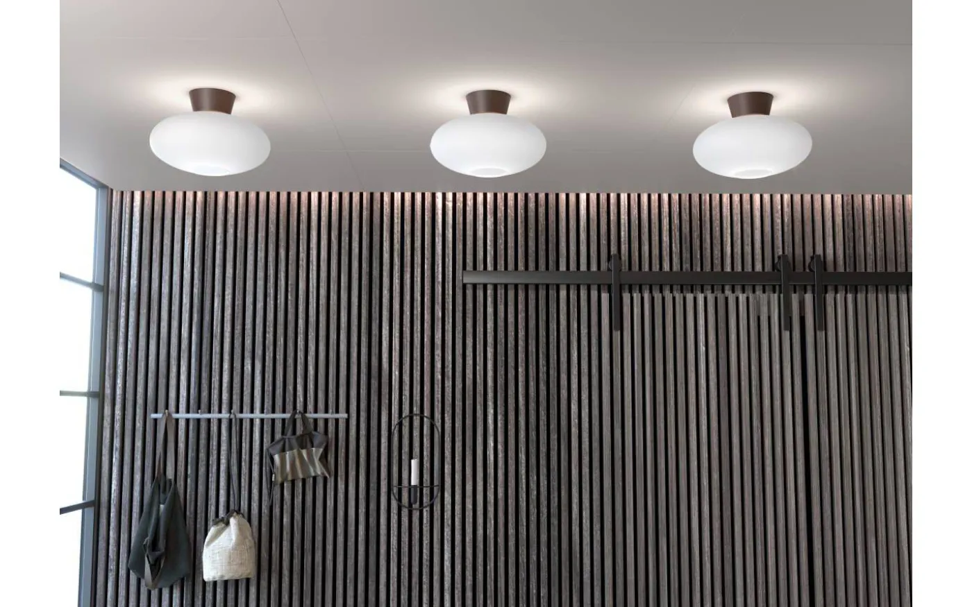 Bullo Plafond 38cm Oxid/Opalglas