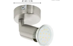 Buzz Takspotlight 6cm GU10 LED 3000K 2,8W Nickel