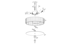 Byske Plafond 40cm 3L Svart/Frostad