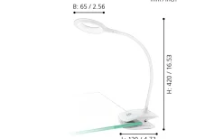 Cabado Klämlampa 42cm Batteri/USB LED 3000K 3W Vit