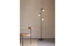 Cadiz Golvlampa 3-delad E14 matt svart/bärnsten