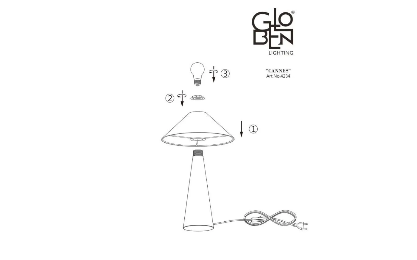 Cannes Bordslampa 40cm Blå