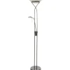 Cannes Golvlampa 1,8m LED 3000K 25W+5W Dimbar Svart/Krom