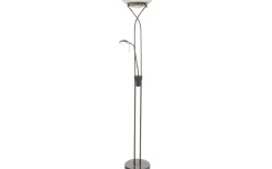 Cannes Golvlampa 1,8m LED 3000K 25W+5W Dimbar Svart/Krom