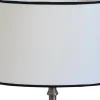 Carolin Oval Lampskärm 20cm Vit, Svart Band