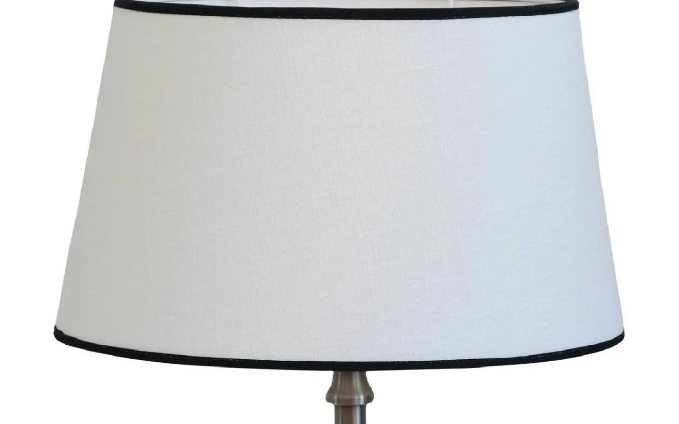 Carolin Oval Lampskärm 20cm Vit, Svart Band
