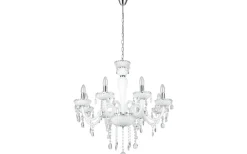 Carpento Kristallkrona 8-Arm 70cm Vit