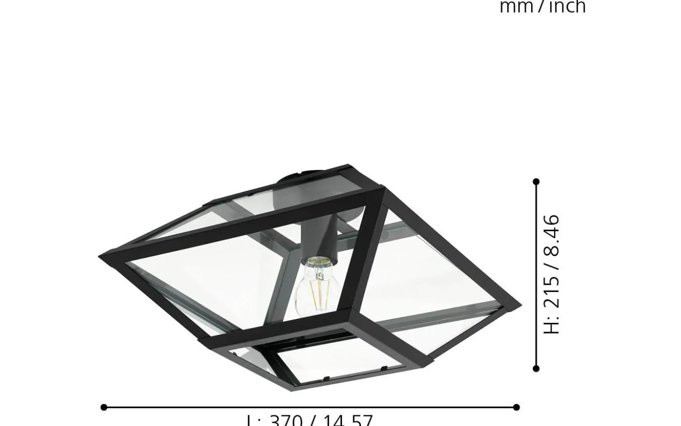 Casefabre Plafond 37cm Svart