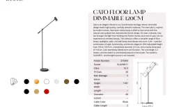 Cato Golvlampa 134cm LED GU4 Dimbar Vinröd/Mattsvart