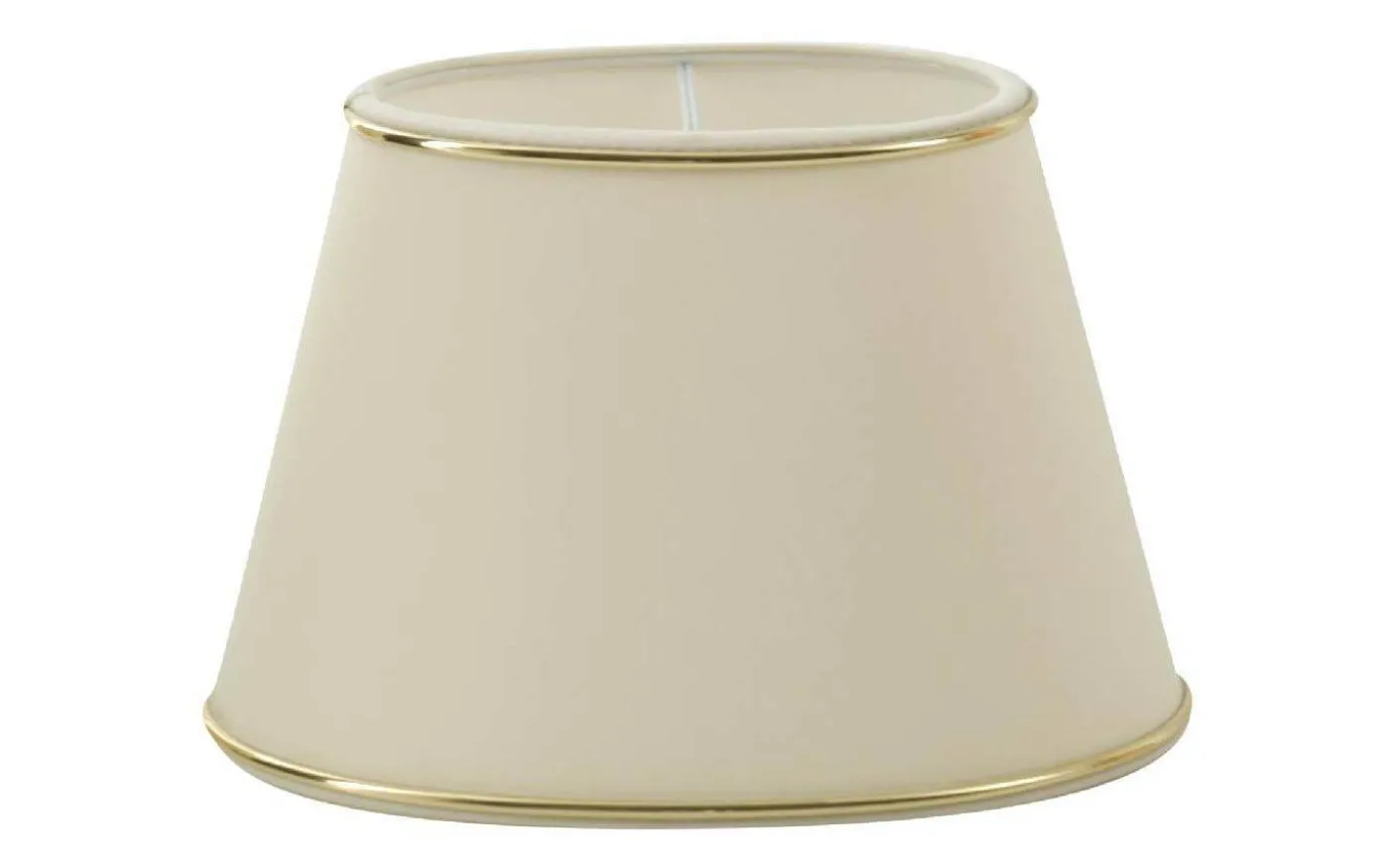 Chintz Oval Lampskärm 25cm Beige med Guldprofil