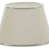 Chintz Oval Lampskärm 43cm Offwhite med Silverprofil