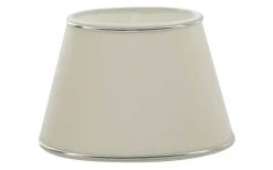 Chintz Oval Lampskärm 20cm Offwhite med Silverprofil