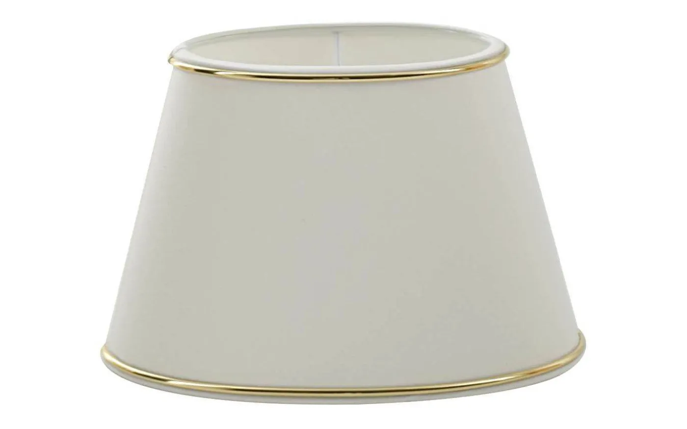 Chintz Oval Lampskärm 43cm Vit med Guldprofil