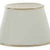 Chintz Oval Lampskärm 20cm Vit med Guldprofil