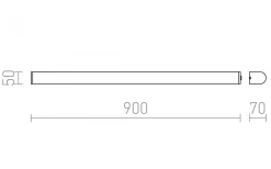 Corazon Vägglampa Krom 90 cm LED 20W IP44 3000K