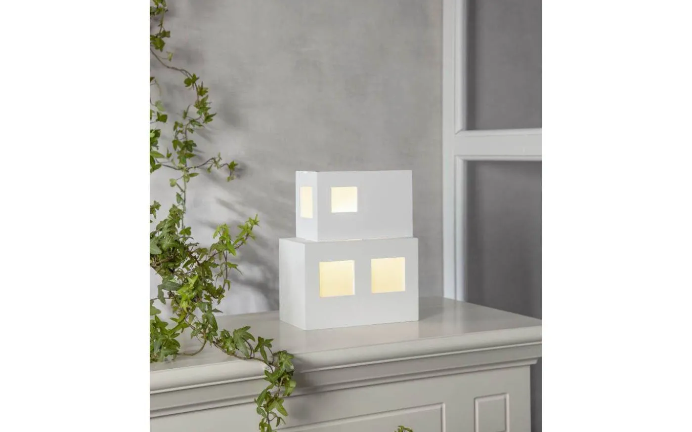 Cube Bordslampa E14 25cm Vit