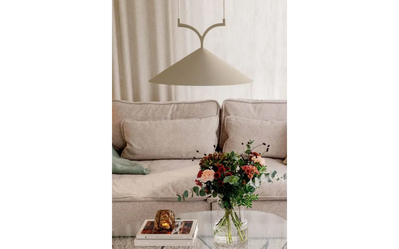 Curve Taklampa 50cm Beige