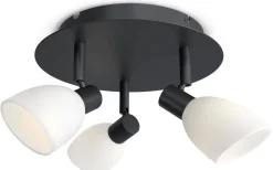 Cut Takspotlight 31,5cm Svart/Opalglas